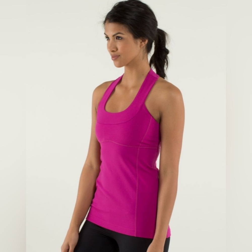 Lululemon Scoop neck Fuchsia Racerback Tank Size 12